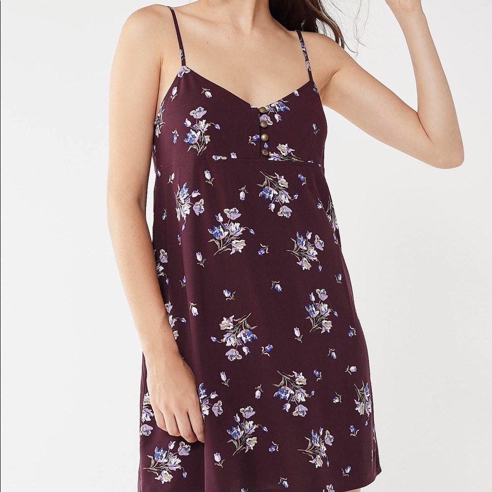 UO Rayanne Printed Empire Mini Dress